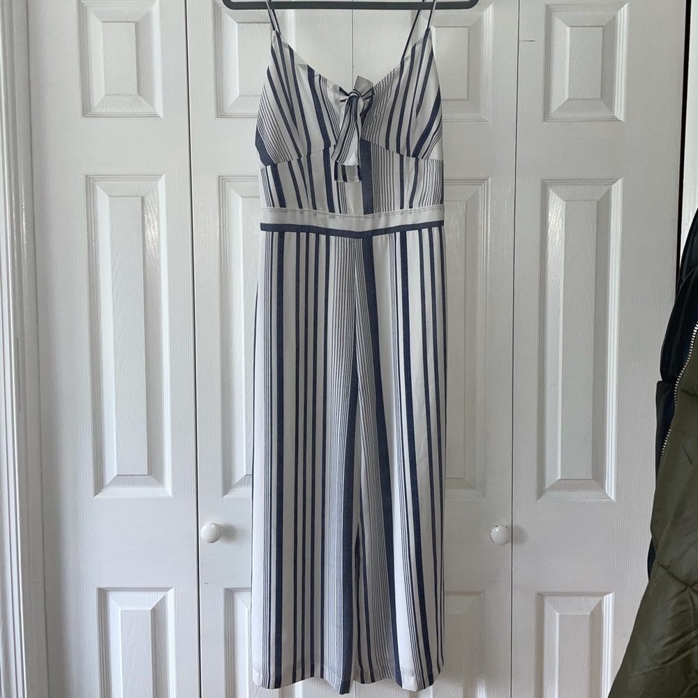 *NWT* Blue & White Striped Jumpsuit